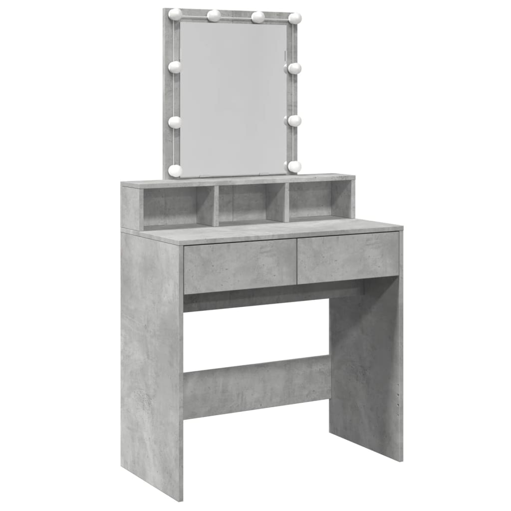 Toeletta con LED Grigio Cemento 80x41x144,5 cm