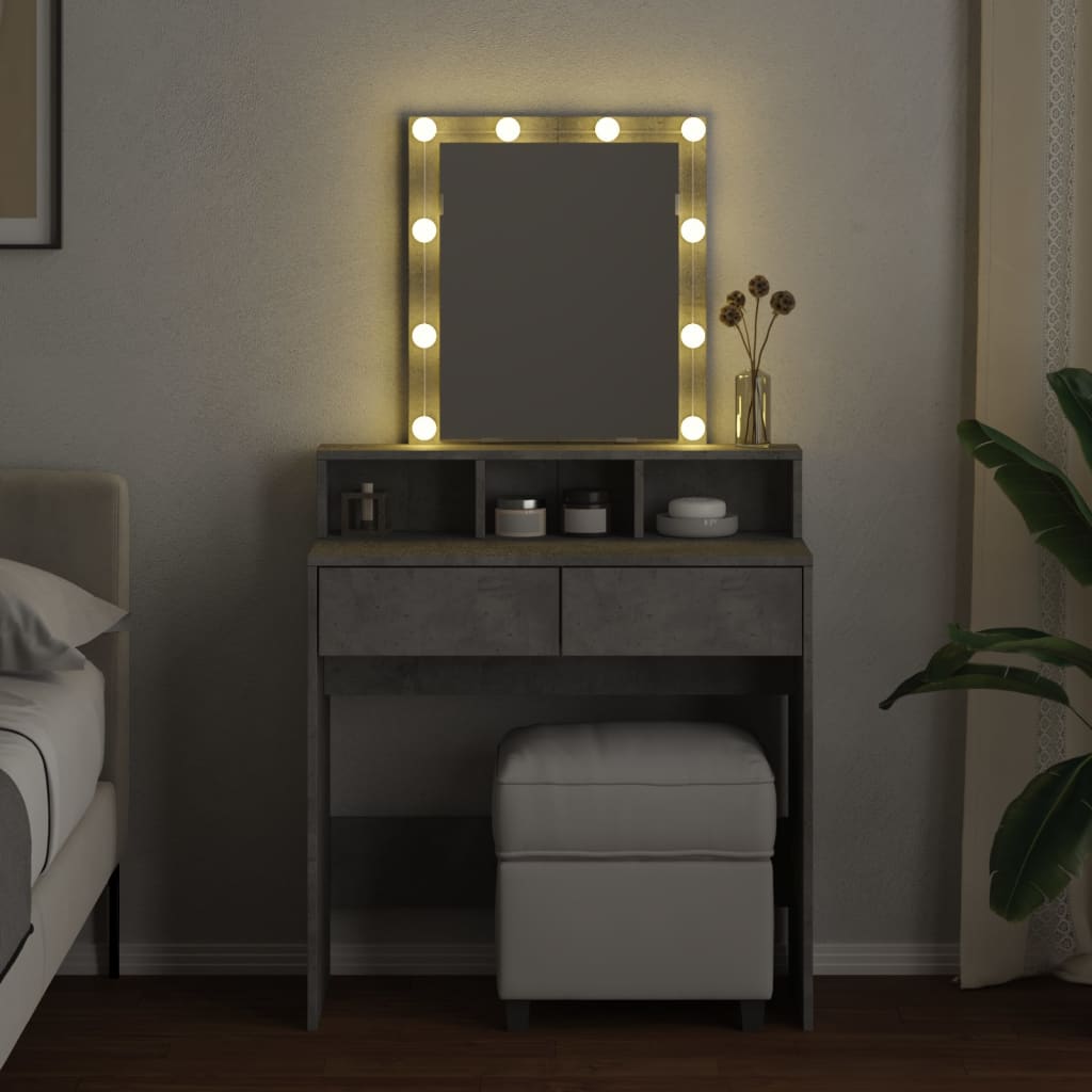 Toeletta con LED Grigio Cemento 80x41x144,5 cm