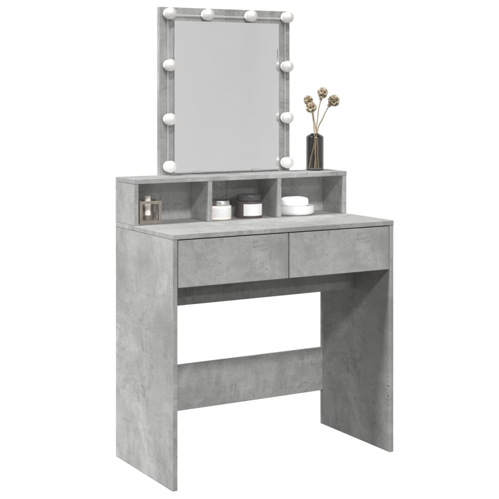 Toeletta con LED Grigio Cemento 80x41x144,5 cm