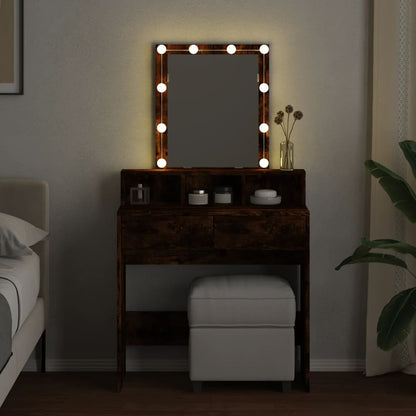 Toeletta con LED Rovere Fumo 80x41x144,5 cm