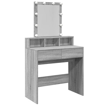 Toeletta con LED Grigio Sonoma 80x41x144,5 cm