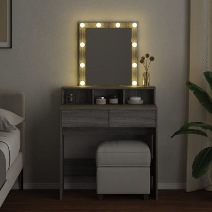 Toeletta con LED Grigio Sonoma 80x41x144,5 cm