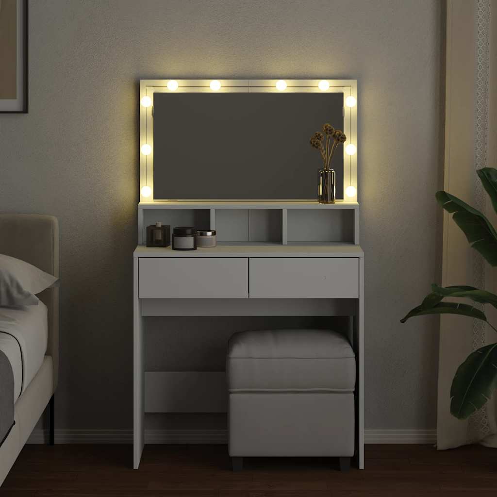 Toeletta con LED Bianca 80x41x134,5 cm