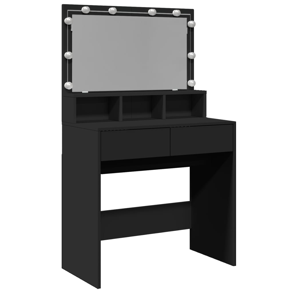 Toeletta con LED Nera 80x41x134,5 cm