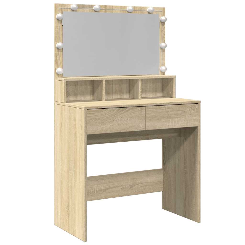 Toeletta con LED Rovere Sonoma 80x41x134,5 cm