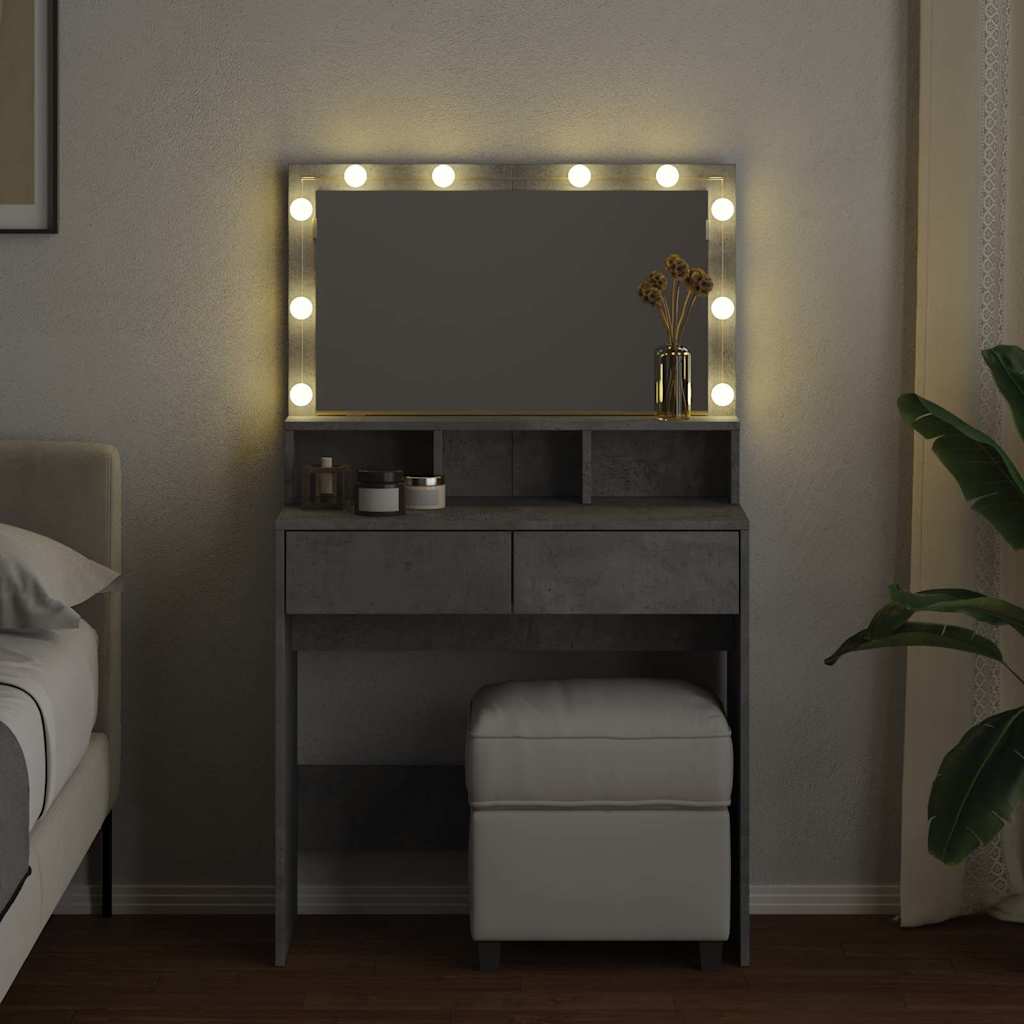 Toeletta con LED Grigio Cemento 80x41x134,5 cm