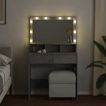 Toeletta con LED Grigio Cemento 80x41x134,5 cm