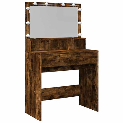 Toeletta con LED Rovere Fumo 80x41x134,5 cm