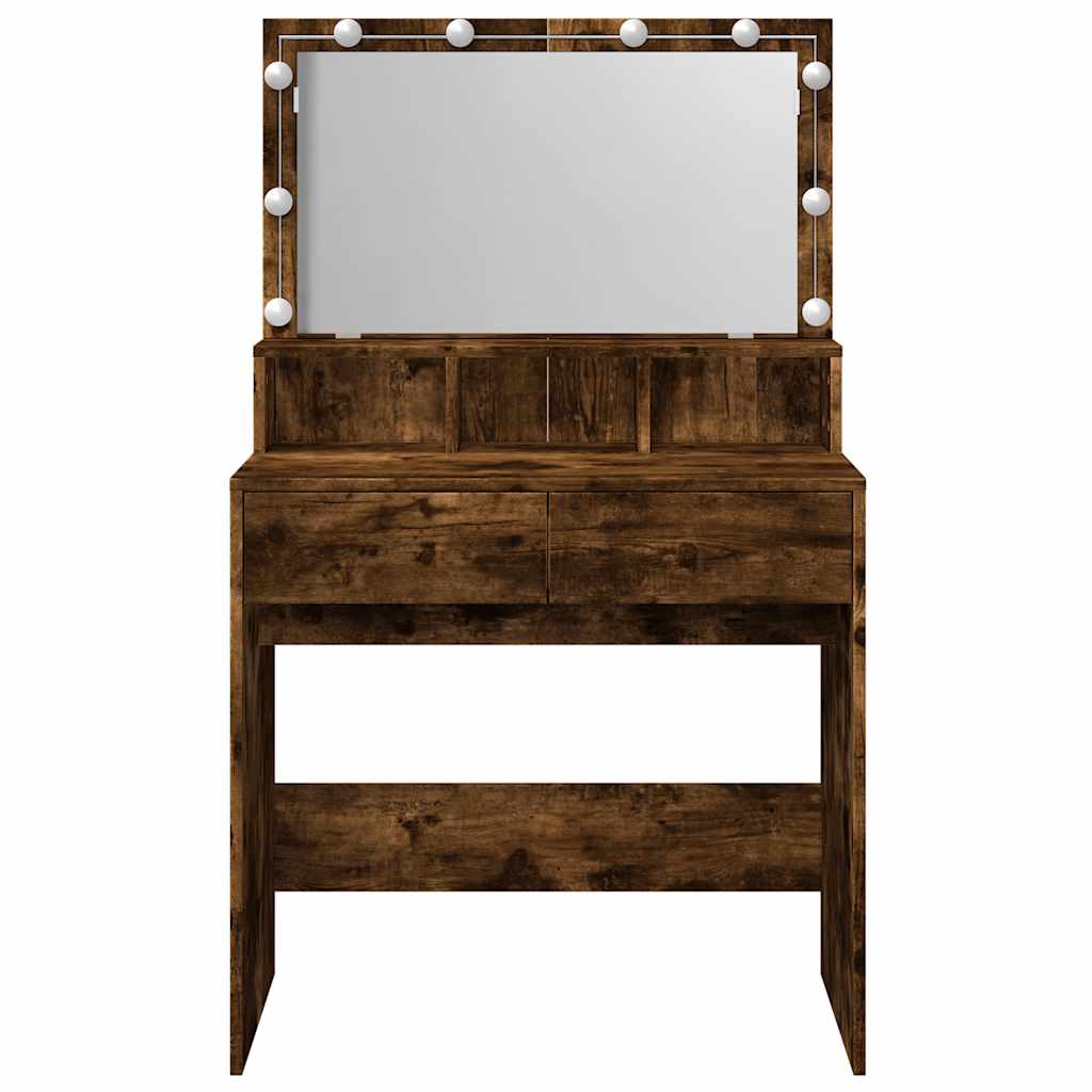 Toeletta con LED Rovere Fumo 80x41x134,5 cm