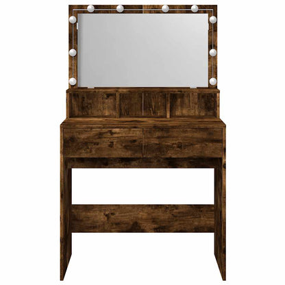 Toeletta con LED Rovere Fumo 80x41x134,5 cm