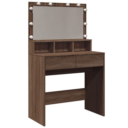 Toeletta con LED Rovere Marrone 80x41x134,5 cm