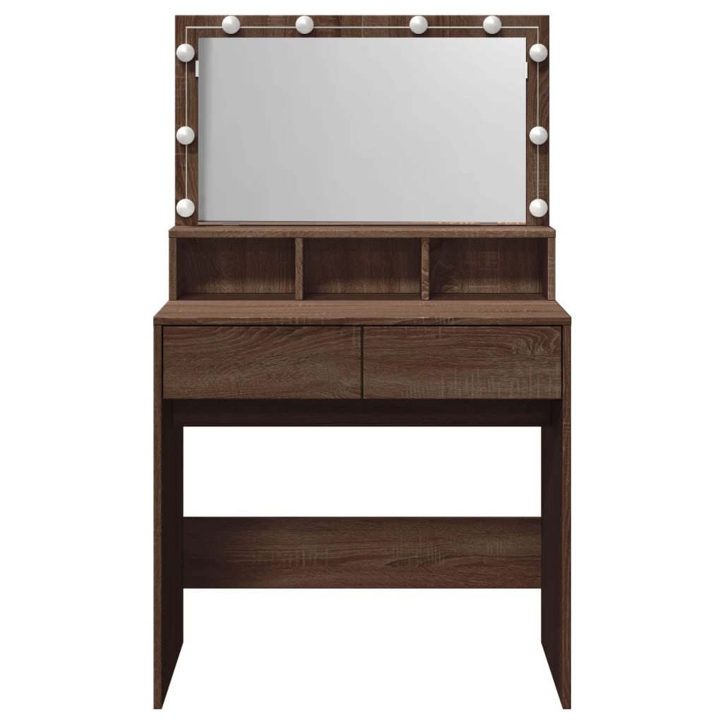 Toeletta con LED Rovere Marrone 80x41x134,5 cm