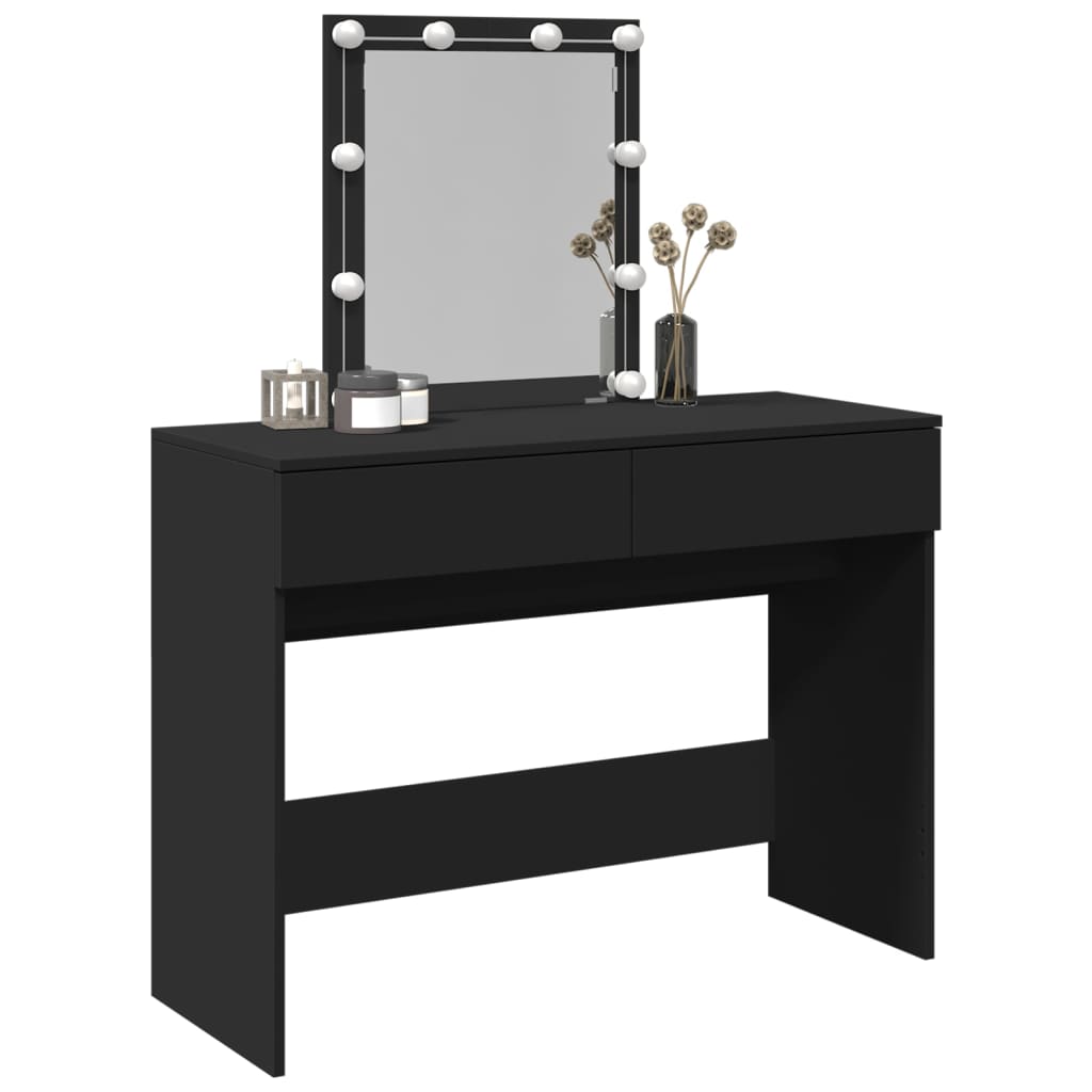 Toeletta con LED Nero 100x40x130 cm