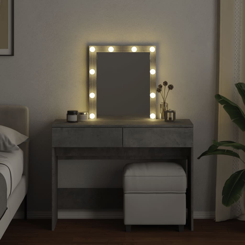 Toeletta con LED Grigio Cemento 100x40x130 cm