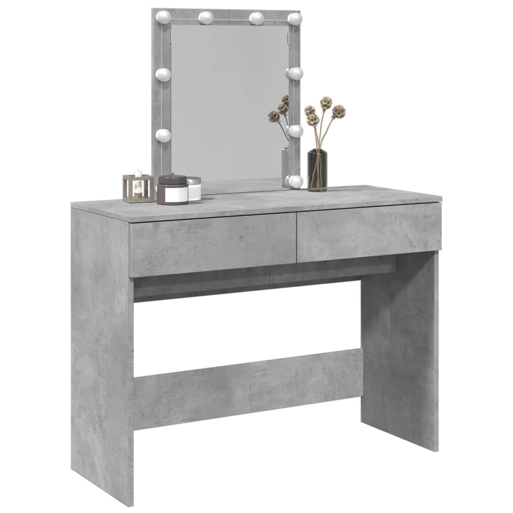 Toeletta con LED Grigio Cemento 100x40x130 cm