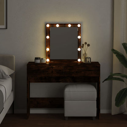 Toeletta con LED Rovere Fumo 100x40x130 cm