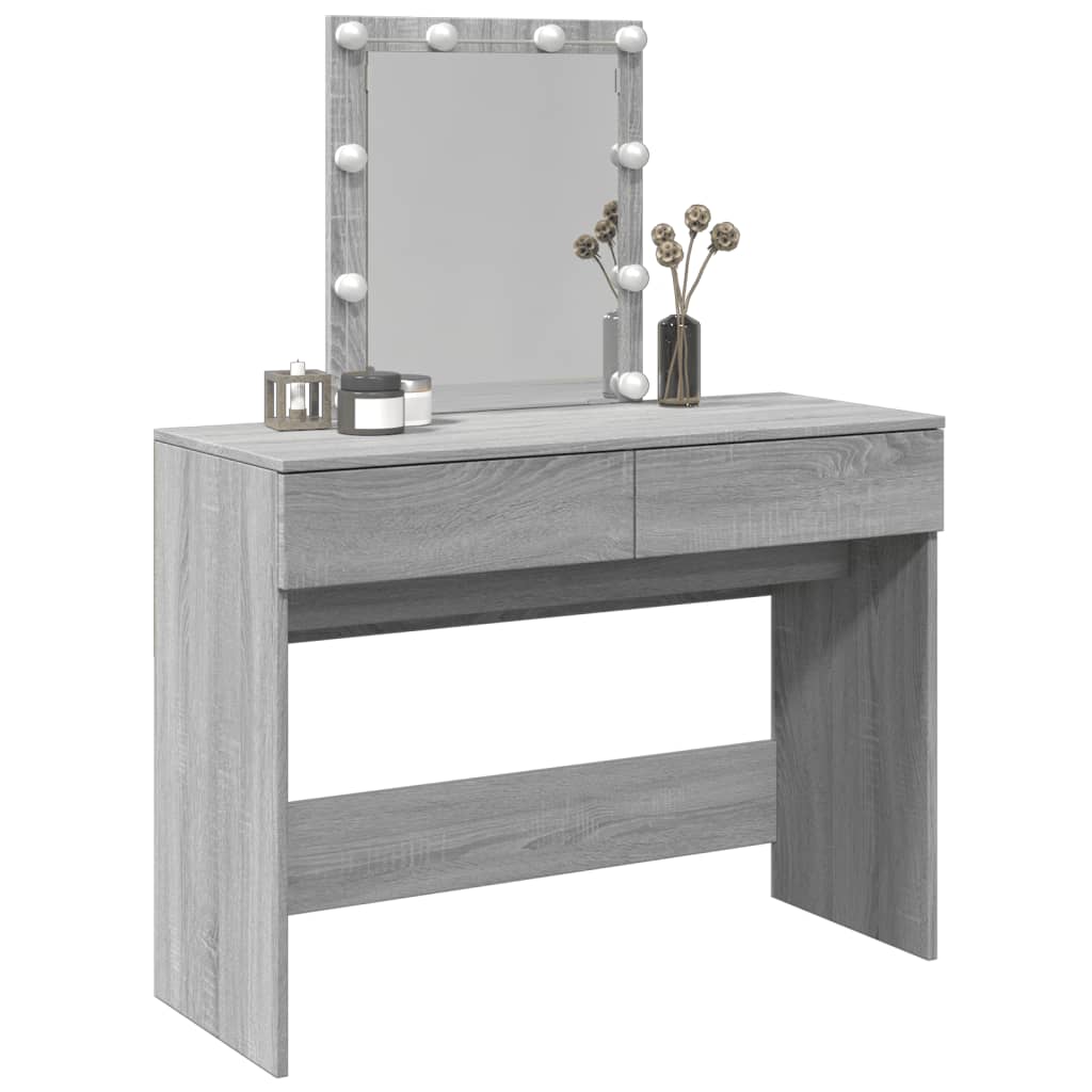 Toeletta con LED Grigio Sonoma 100x40x130 cm