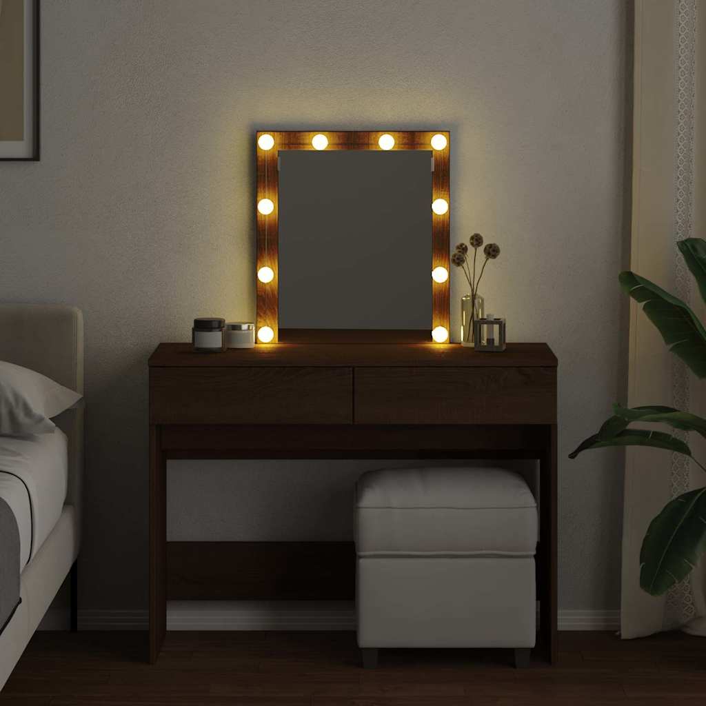Toeletta con LED Rovere Marrone 100x40x130 cm