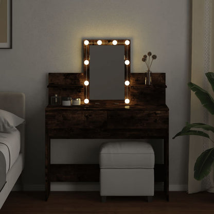 Toeletta con LED Rovere Fumo 100x40x130 cm