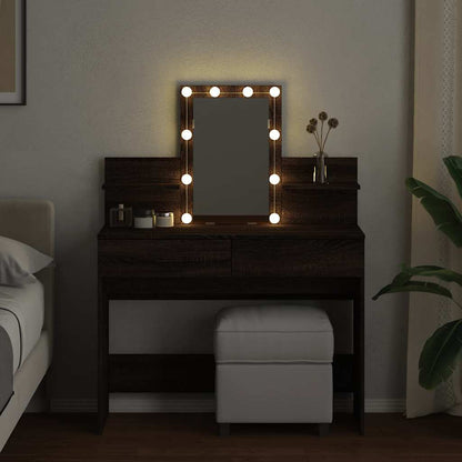 Toeletta con LED Rovere Marrone 100x40x130 cm
