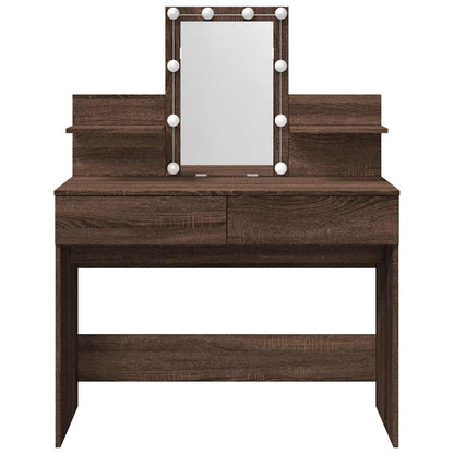 Toeletta con LED Rovere Marrone 100x40x130 cm