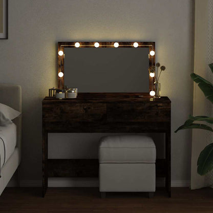 Toeletta con LED Rovere Fumo 100x40x120 cm