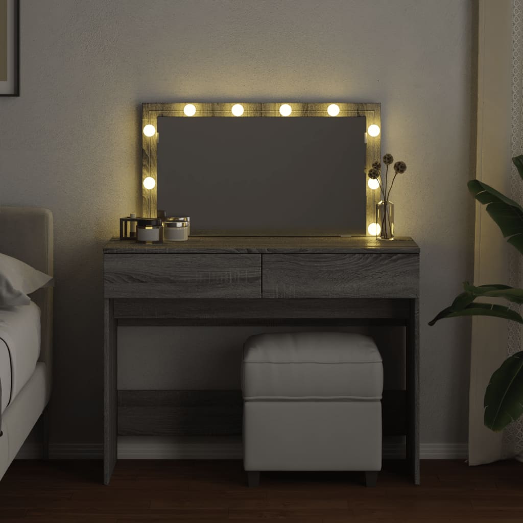 Toeletta con LED Grigio Sonoma 100x40x120 cm