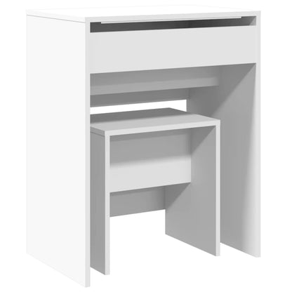 Toeletta e Sgabello Bianco 60x40x113,5 cm