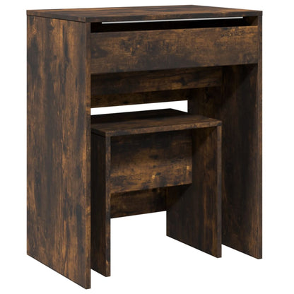 Toeletta e Sgabello Rovere Fumo 60x40x113,5 cm