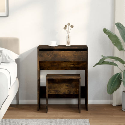 Toeletta e Sgabello Rovere Fumo 60x40x113,5 cm