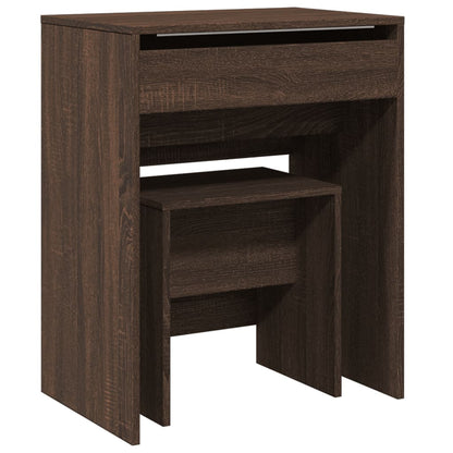 Toeletta e Sgabello Rovere Marrone 60x40x113,5 cm