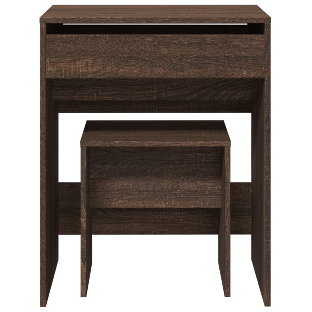 Toeletta e Sgabello Rovere Marrone 60x40x113,5 cm