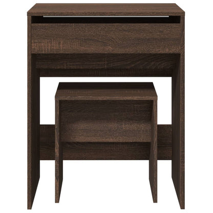 Toeletta e Sgabello Rovere Marrone 60x40x113,5 cm