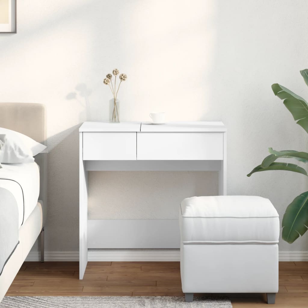 Toeletta con Specchio Bianco 73x46,5x120 cm