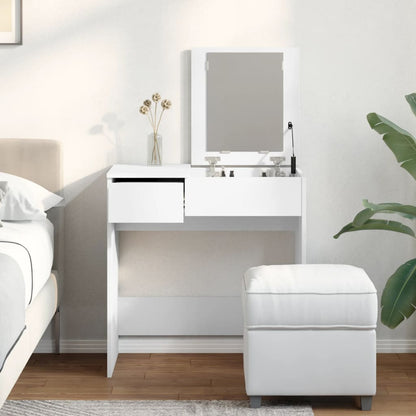 Toeletta con Specchio Bianco 73x46,5x120 cm