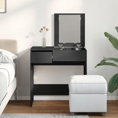 Toeletta con Specchio Nero 73x46,5x120 cm