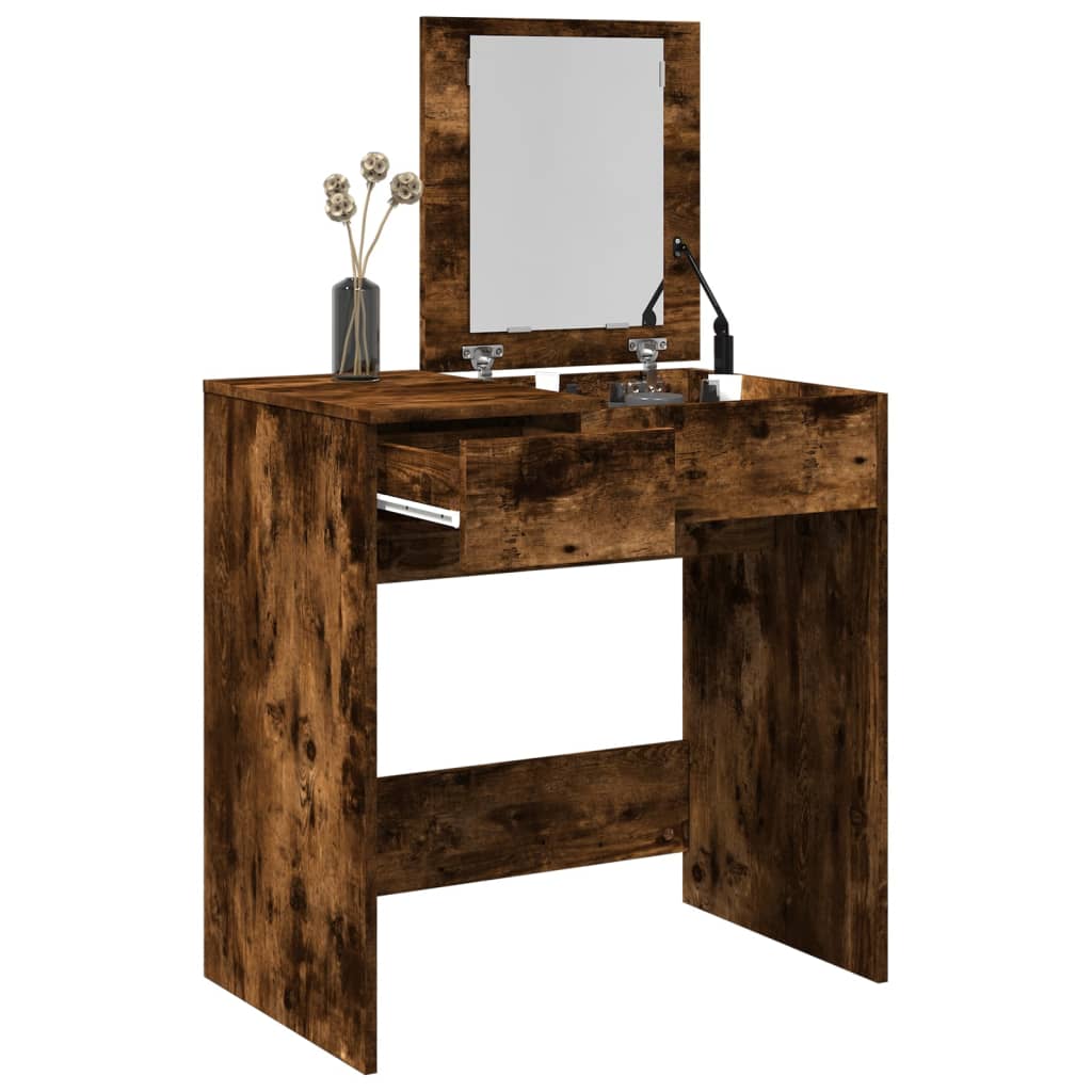 Toeletta con Specchio Rovere Fumo 73x46,5x120 cm