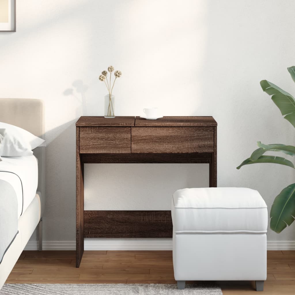 Toeletta con Specchio Rovere Marrone 73x46,5x120 cm
