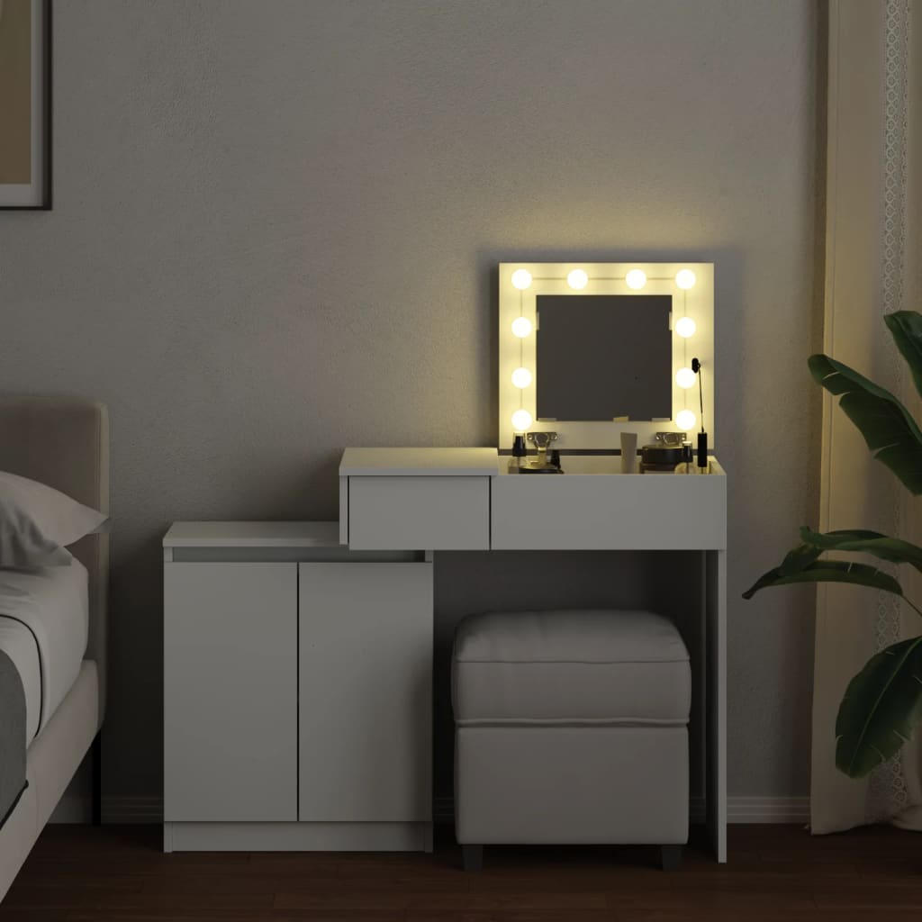 Toeletta con LED Bianca 115x37x110,5 cm