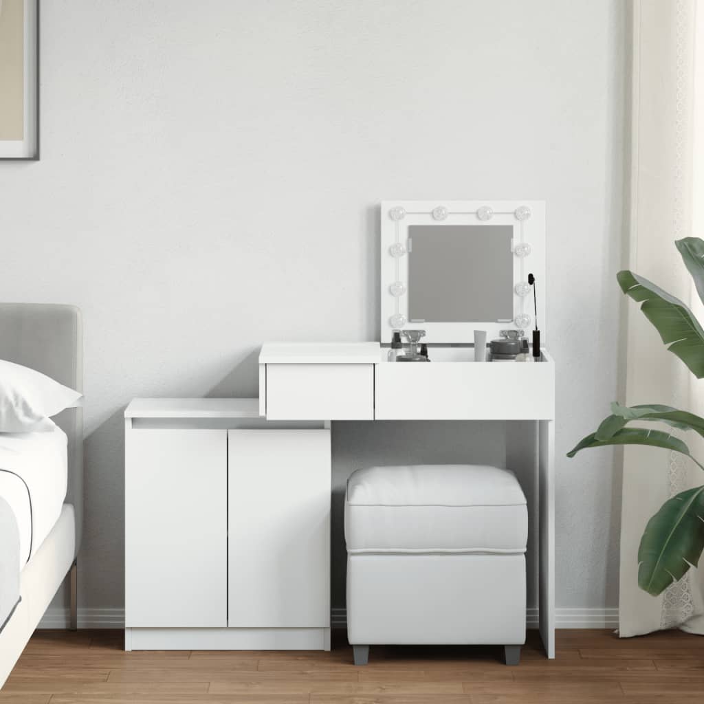Toeletta con LED Bianca 115x37x110,5 cm