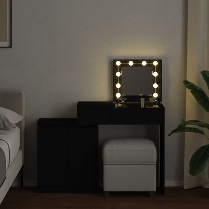 Toeletta con LED Nera 115x37x110,5 cm