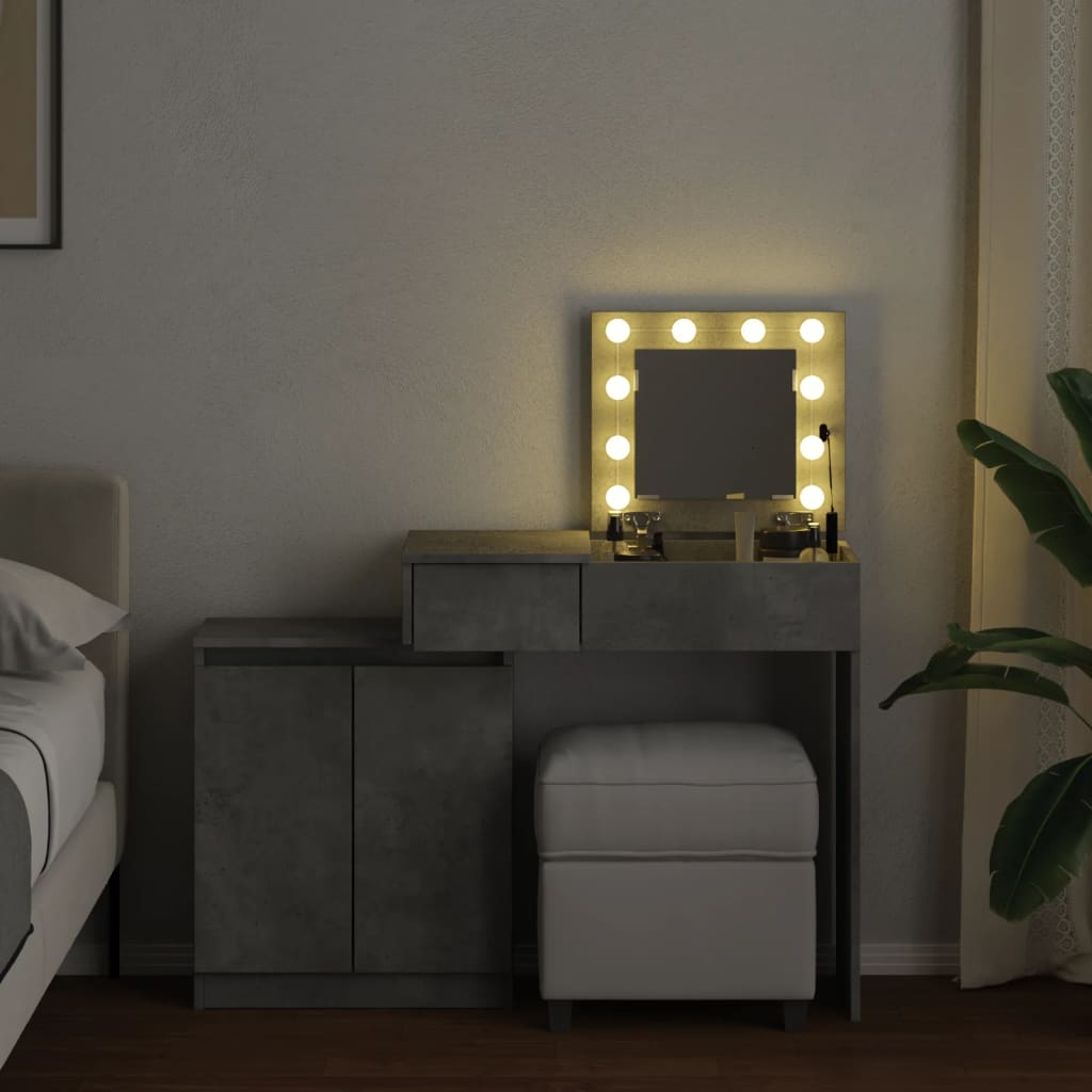 Toeletta con LED Grigio Cemento 115x37x110,5 cm