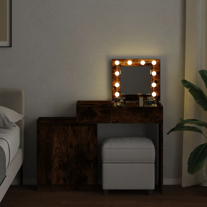 Toeletta con LED Rovere Fumo 115x37x110,5 cm