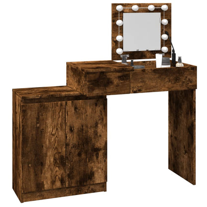 Toeletta con LED Rovere Fumo 115x37x110,5 cm