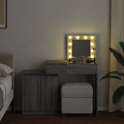 Toeletta con LED Grigio Sonoma 115x37x110,5 cm
