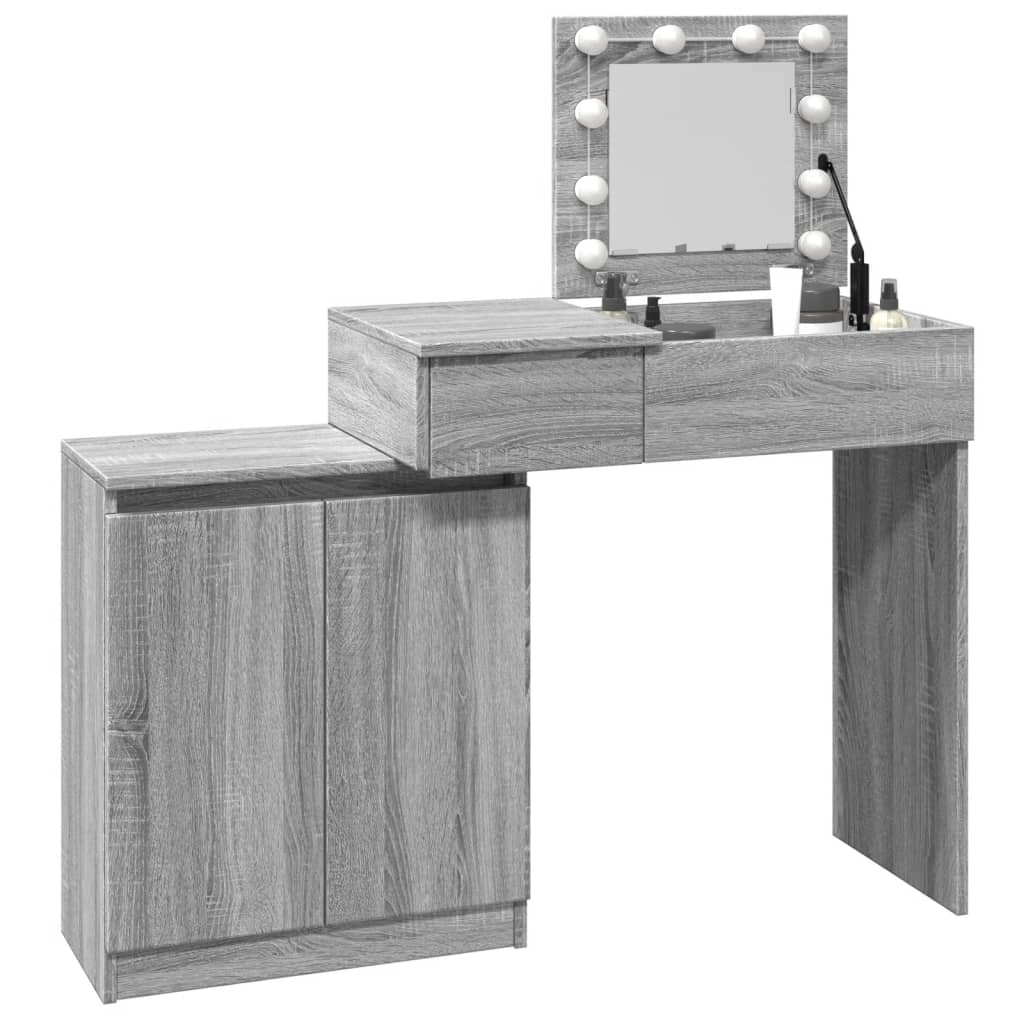 Toeletta con LED Grigio Sonoma 115x37x110,5 cm