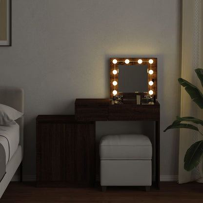 Toeletta con LED Rovere Marrone 115x37x110,5 cm