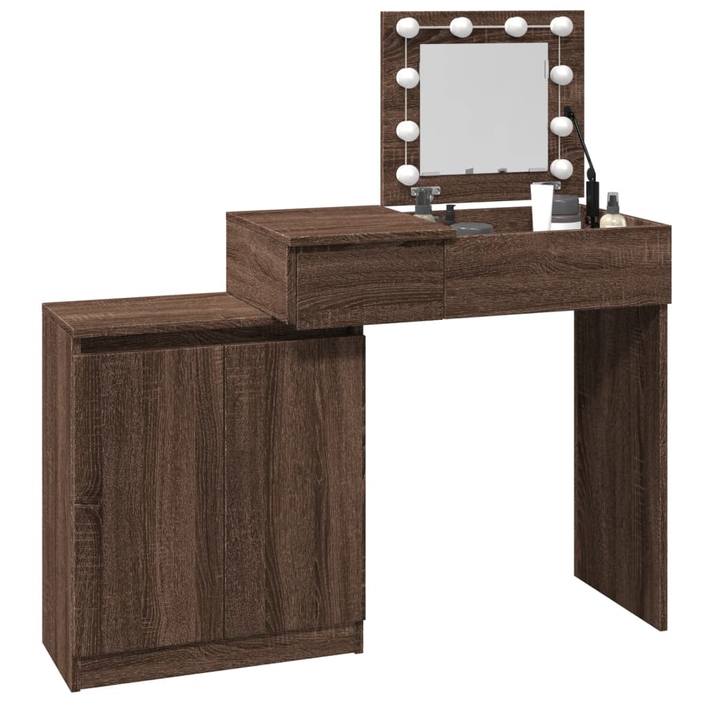 Toeletta con LED Rovere Marrone 115x37x110,5 cm