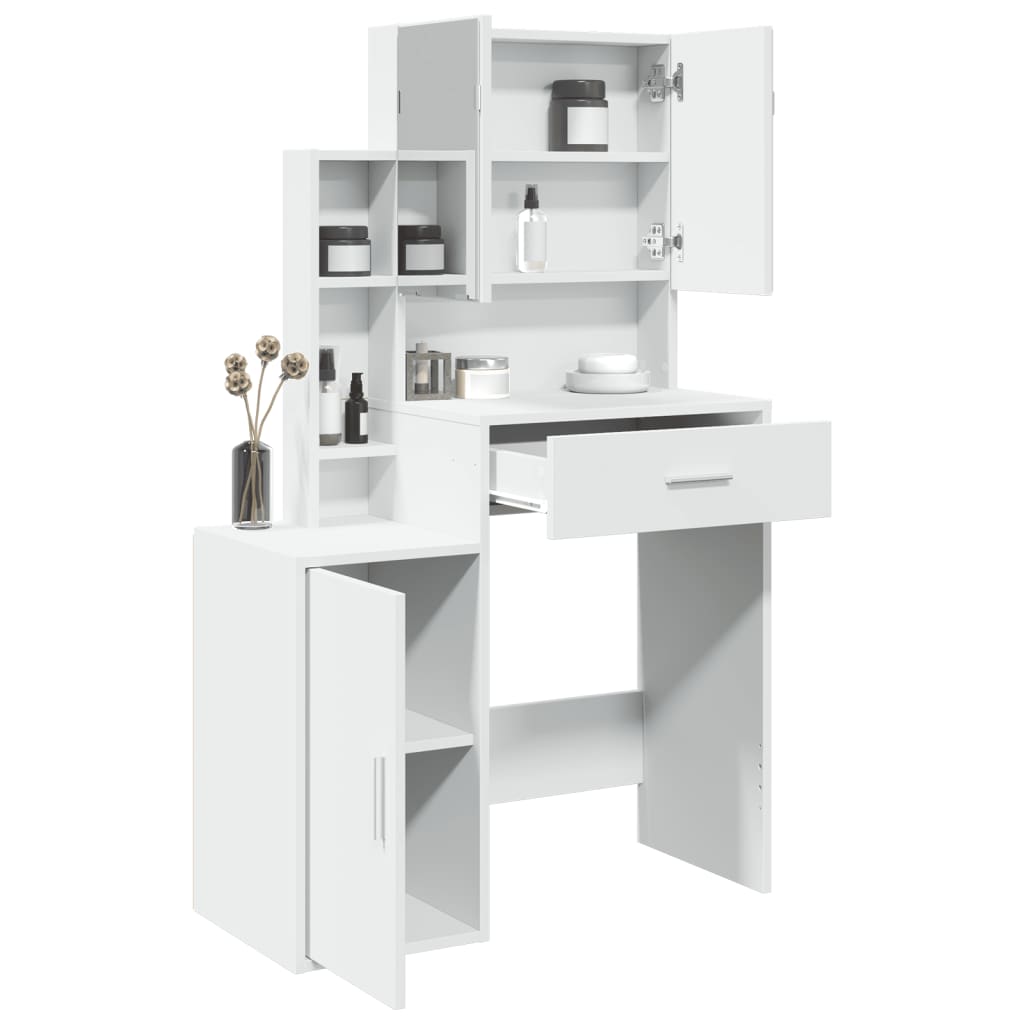 Toeletta con Armadietto Bianco 80x35x132 cm