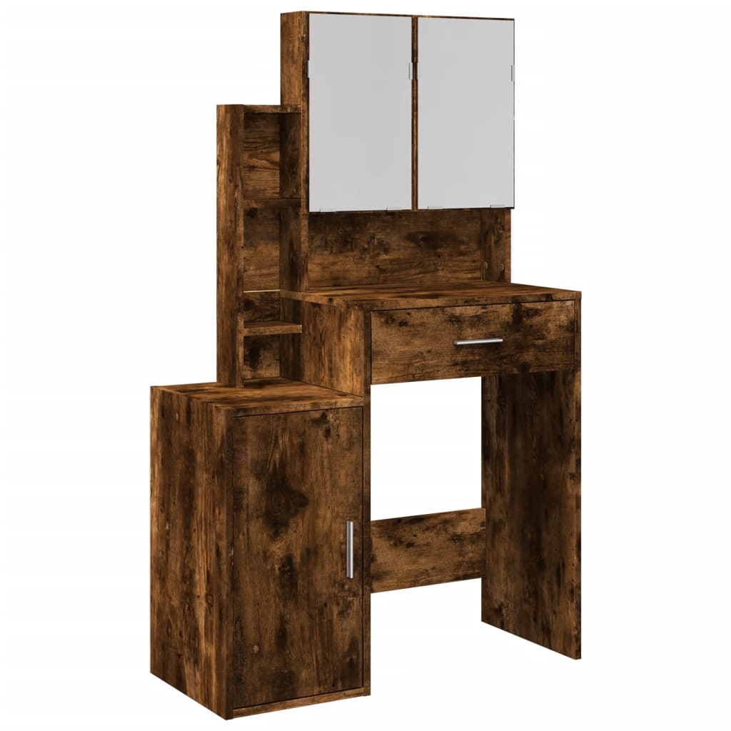 Toeletta con Armadietto Rovere Fumo 80x35x132 cm